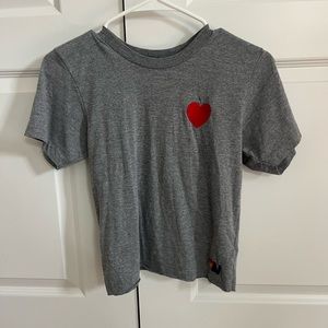 Aviator nation T-shirt, grey with red heart
